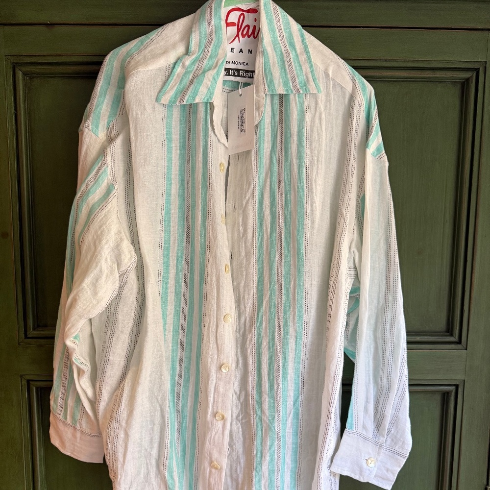 Vitamin A Playa Linen Boyfriend Beach Shirt